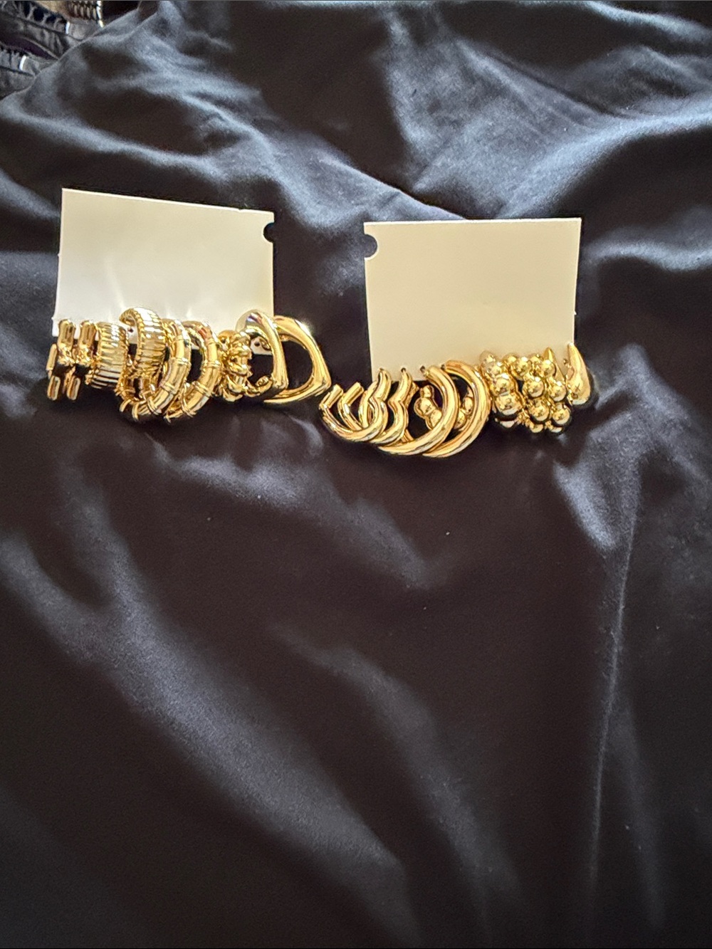Gold-Tone Mixed Hoop and Stud Earring Set – Elegant Gold Finish